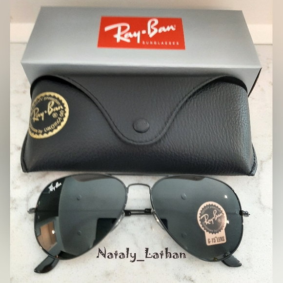 RayBan (Store Display) Aviator All Black RB3025 - Picture 3 of 11